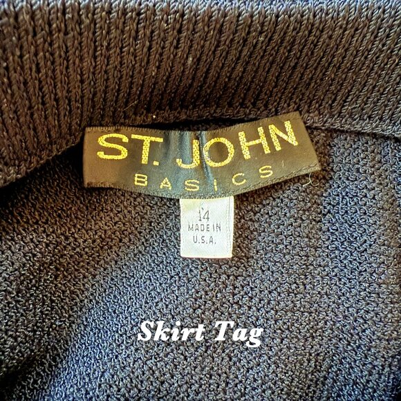 Vintage St. John Evening Crystal Embellished Formal Gown Skirt Set Size 14 - Picture 9 of 17